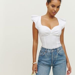 Reformation Vivian Linen Top